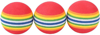 Bepets colorful rainbow cat toy sponge balls set of twelve