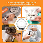Augegel bubble face mask and claw covers kit layout for professional home pet grooming safety