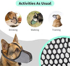 Side profile of Joypaws XS dog muzzle showing adjustable straps