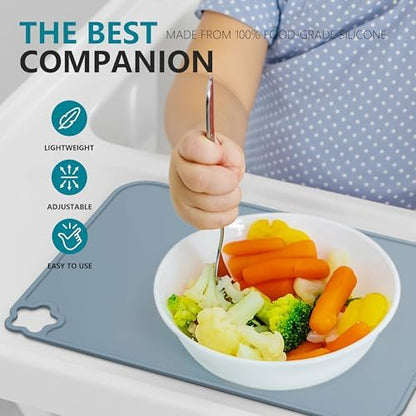 Dishwasher safe silicone baby placemats being cleaned easily