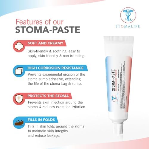 Stomalife alcohol free hydrocolloid ostomy cream tubes close up