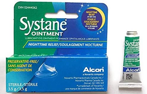 Systane Nighttime Ointment 3.5 gram tube showing sterile applicator tip