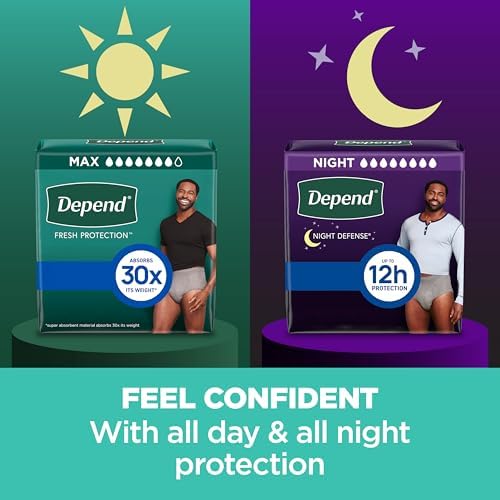Depend protective underwear for male bladder leak security