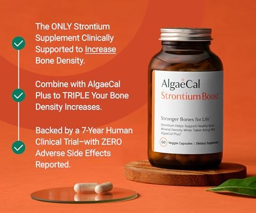 AlgaeCal Strontium Boost 680mg veggie capsules label detail