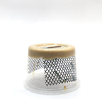 Live large hornworms for reptiles showing the clear plastic container with specialized ventilated lid.