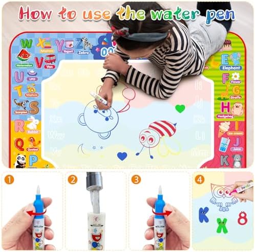 Foldable water doodle mat for easy storage.