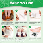 Natural herbal ingredients foot pad application on the sole of a foot.