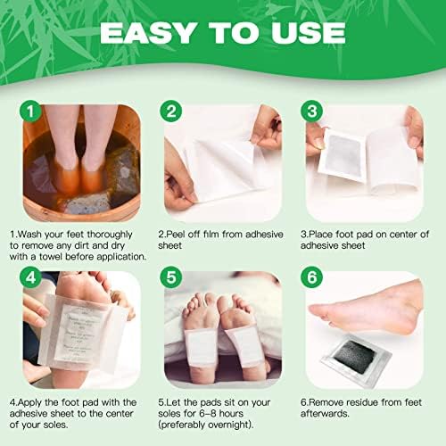 Natural herbal ingredients foot pad application on the sole of a foot.