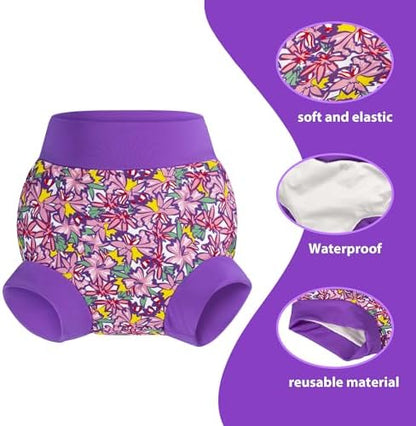Top view of adjustable waist features on Big Elephant swim diaper