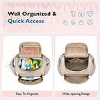 Mommore travel baby bag interior view with organizational compartments