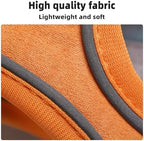 Orange and green lightweight rabbit walking vest showing double buckle security system