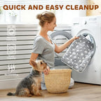Mora Pets lightweight portable dog carrier mat being placed inside a travel bag.