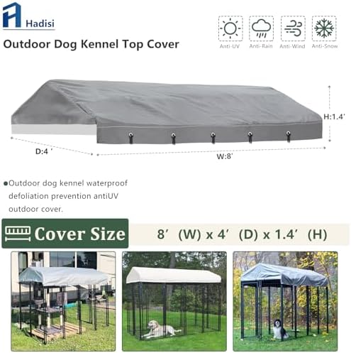 Hadisi windproof dog cage cover with elastic ball cords attached to steel frame