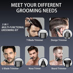 7d24hcare multi grooming kit detailing five interchangeable heads and four guide combs