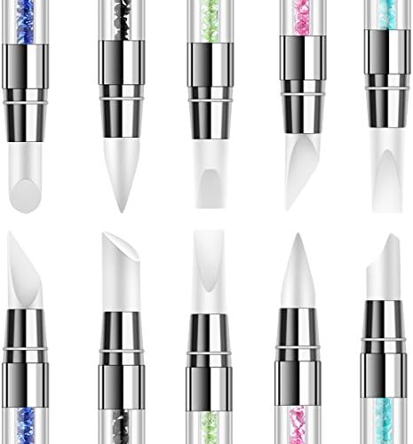 Set of 5 dual tipped silicone brushes for DIY home manicure