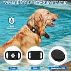 Close up of the durable waterproof silicone holder engineered to safeguard the tracking device from moisture.