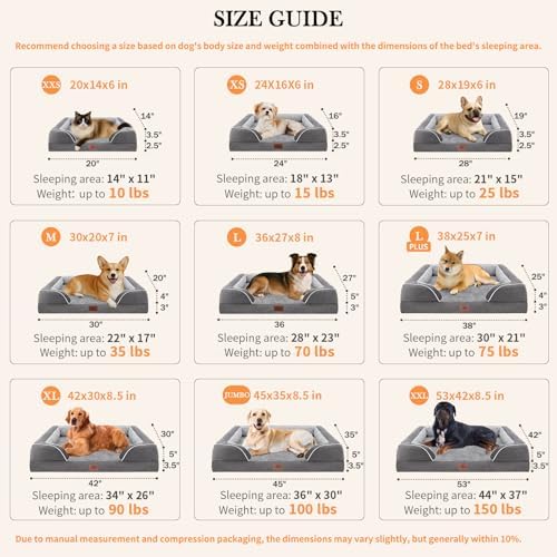 Comfort Expression Waterproof Orthopedic Dog Bed for Extra Large Dogs | Supportive Egg Crate Foam XL Pet Bed with Removable Bolster, Dog Couch with Washable Cover & Non-Slip Bottom, 42x30 Inch - Image 4