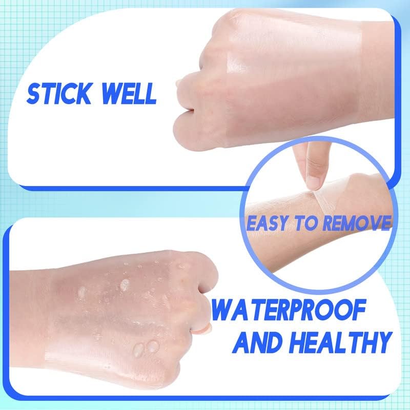Waterproof clear second skin bandage applied smoothly over skin to demonstrate flexibility