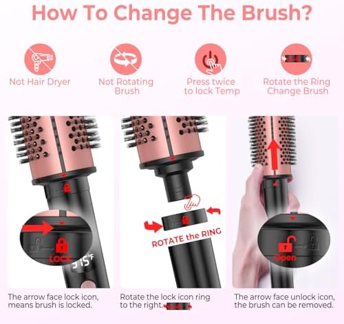 Side angle of the ceramic round brush head highlighting the heat resistant styling bristles.