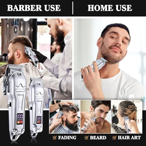 Side profile of Ufree hair clipper highlighting the adjustable taper lever and premium steel cutting blades.