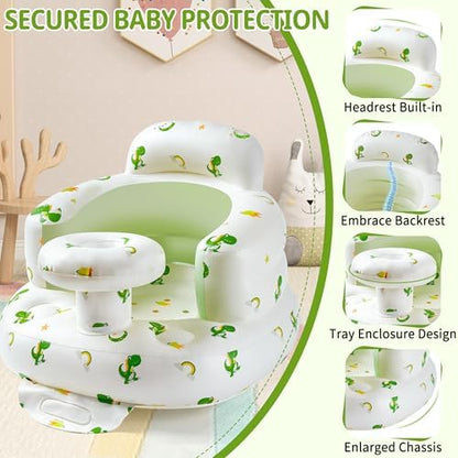 Portable blow up baby floor chair with back support