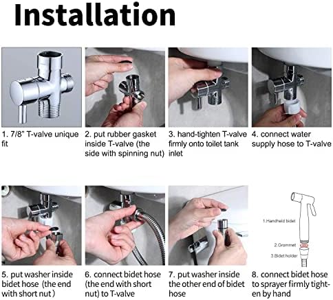 Complete bidet sprayer kit with installation accessories and washers