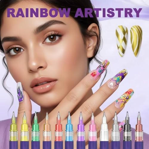 Using Wcatea nail markers for diy manicure design