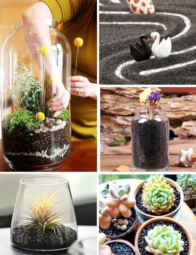 Natural black volcanic rocks for terrarium and miniature fairy garden decor