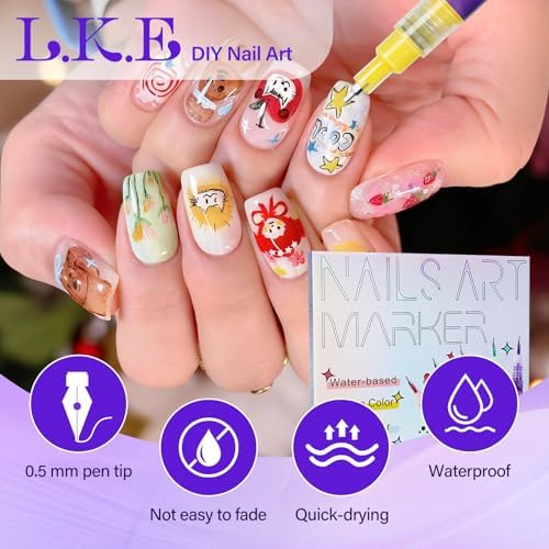 Close up of 0.5mm fine tip on Hubture nail art markers