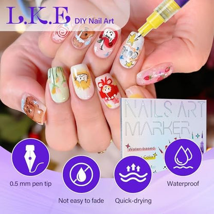 Close up of 0.5mm fine tip on Hubture nail art markers