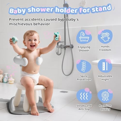 COOSEYA Baby Bath with Shower Stand Support|Anti-Pinch Soporte para Bañera de Bebé Adjustable Shower Tower and Anti-Slip for Toddler Standing Up Themselves,Ideal Gift for Infants 6-36 Months - Image 5