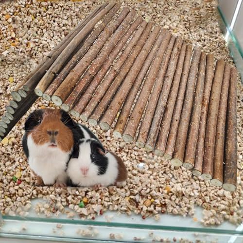 Wooden Bridge for Rabbits, Extra Large Wooden Hamster Bridge Ladder Bunny Climbing Chew Toy Small Animal Flexible Hideout Ramp Divider Tunnel for Guinea Pig Chinchilla Rabbit Ferret Hedgehog - Image 5