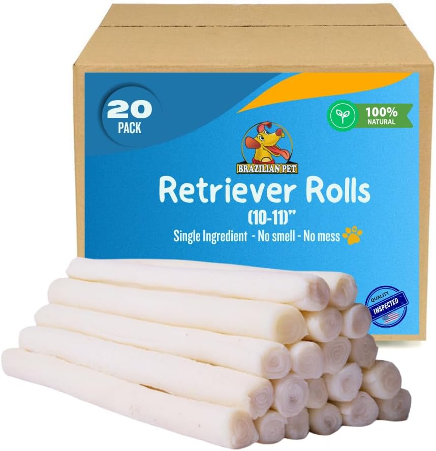 Brazilian Pet All Natural Treats Rawhide Retriever Beefhide Rolls front view authentic imported dog chew