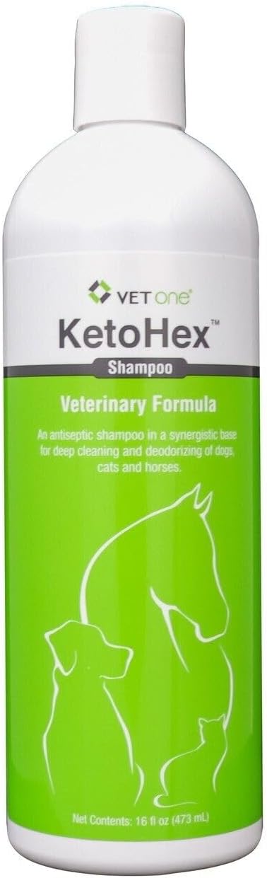 Vet One KetoHex Antiseptic Shampoo 16 Fluid Ounce front view bottle