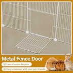 VISCOO 20 Panels Guinea Pig Cages, 48" x 24" x 16" DIY Small Animal Playpen with Transparent Top & Waterproof Mat, Enclosed Rabbit Cage for Bunny, Guinea Pigs, Hamsters, Metal Wire Yard Fence - Image 3