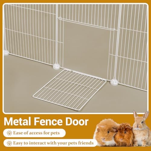 VISCOO 20 Panels Guinea Pig Cages, 48" x 24" x 16" DIY Small Animal Playpen with Transparent Top & Waterproof Mat, Enclosed Rabbit Cage for Bunny, Guinea Pigs, Hamsters, Metal Wire Yard Fence - Image 3