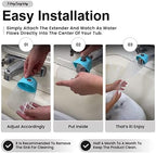 Side profile of Tiblack bath helper showing water flow direction