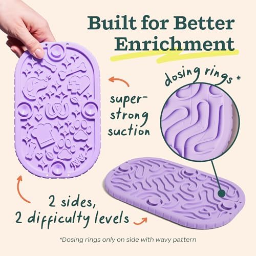 Double sided dog lick mat Woof FlipMat Mini lavender