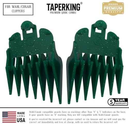 Taper King Emerald set numbers 3 to 8 showing the built-in graduated fade angle design.