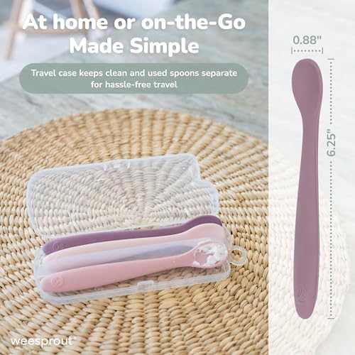 Soft-tip stage one bendable baby spoon showcasing flexible neck movement