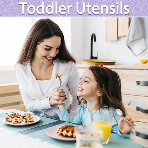 Ergonomic toddler flatware for independent feeding