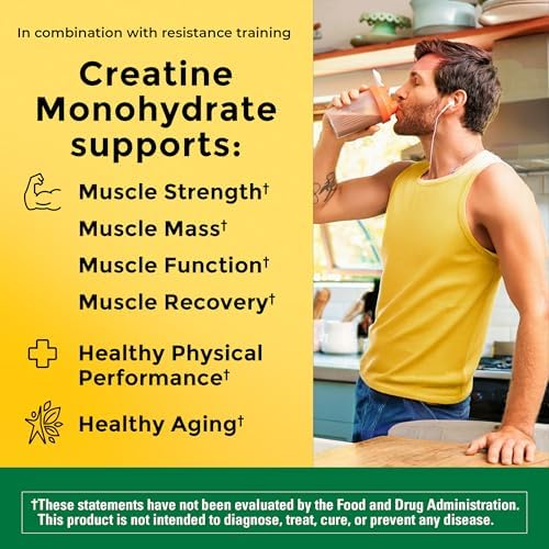 Nature Made creatine powder nutrition facts label and serving size details