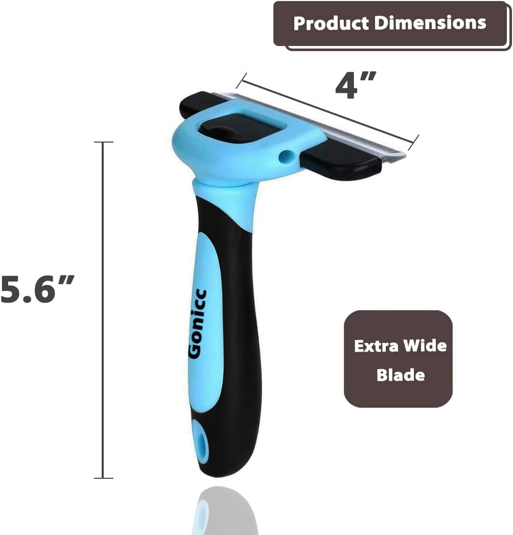 Gonicc dog and cat shedding tool close up of the two sided precision edge