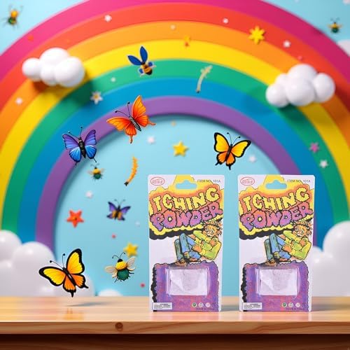 Full set of two purple novelty joke powders for family entertainment