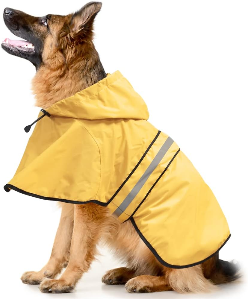 Reflective Dog Rain Coat - Waterproof Adjustable Pet Rain Jacket, Lightweight Dog Hooded Poncho Raincoat for Small to X- Large Dogs and Puppies (Pink, Large) - Image 12
