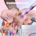 Professional nail art created with Muzamox marker set