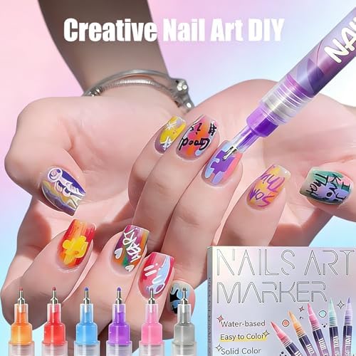 Professional nail art created with Muzamox marker set