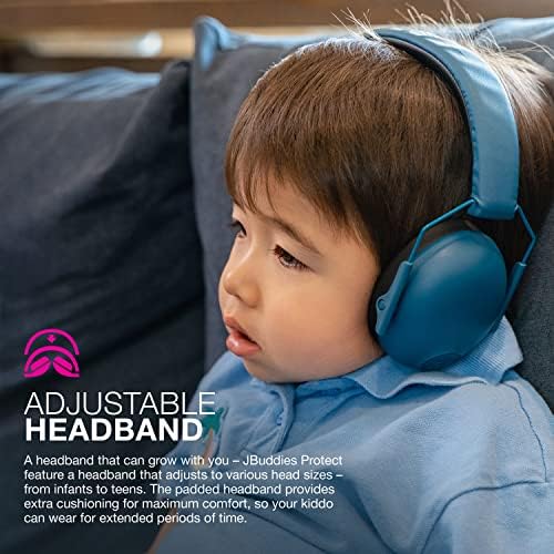 Side profile of JLab JBuddies earmuffs showing adjustable headband