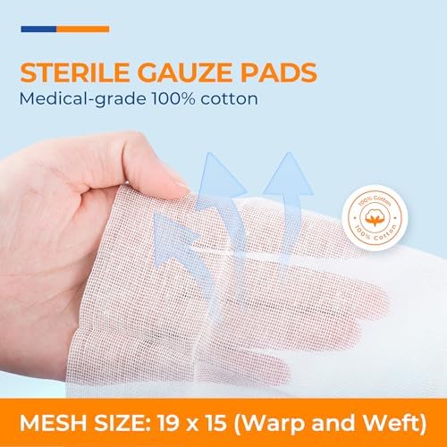 Twelve ply woven cotton gauze sponges individually wrapped for sterile surgical dressing protection