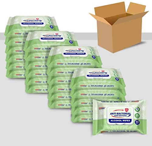 Advanced 75% Alcohol Antiseptic Hand Sanitizer Multipurpose Wipes ((50 Count x 24 Pack = 1200 Wipes)) - Image 1